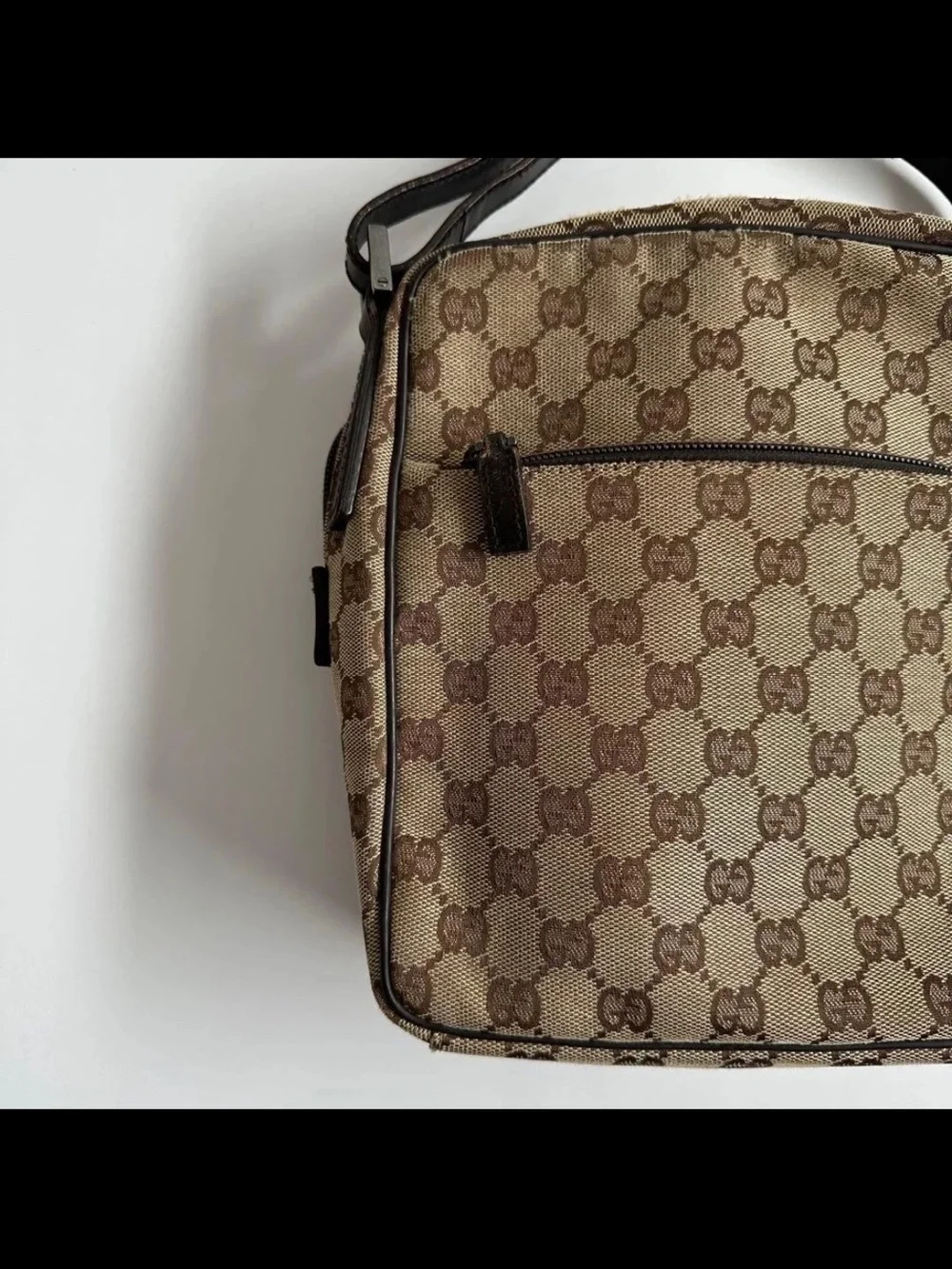 Gucci Tan/Brown GG Monogram Messenger Bag